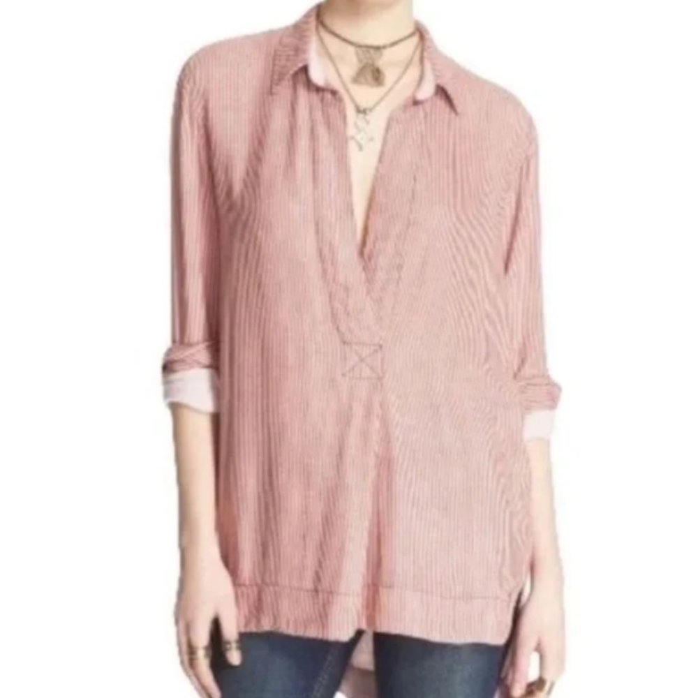 Free People  On The Road Striped Tunic